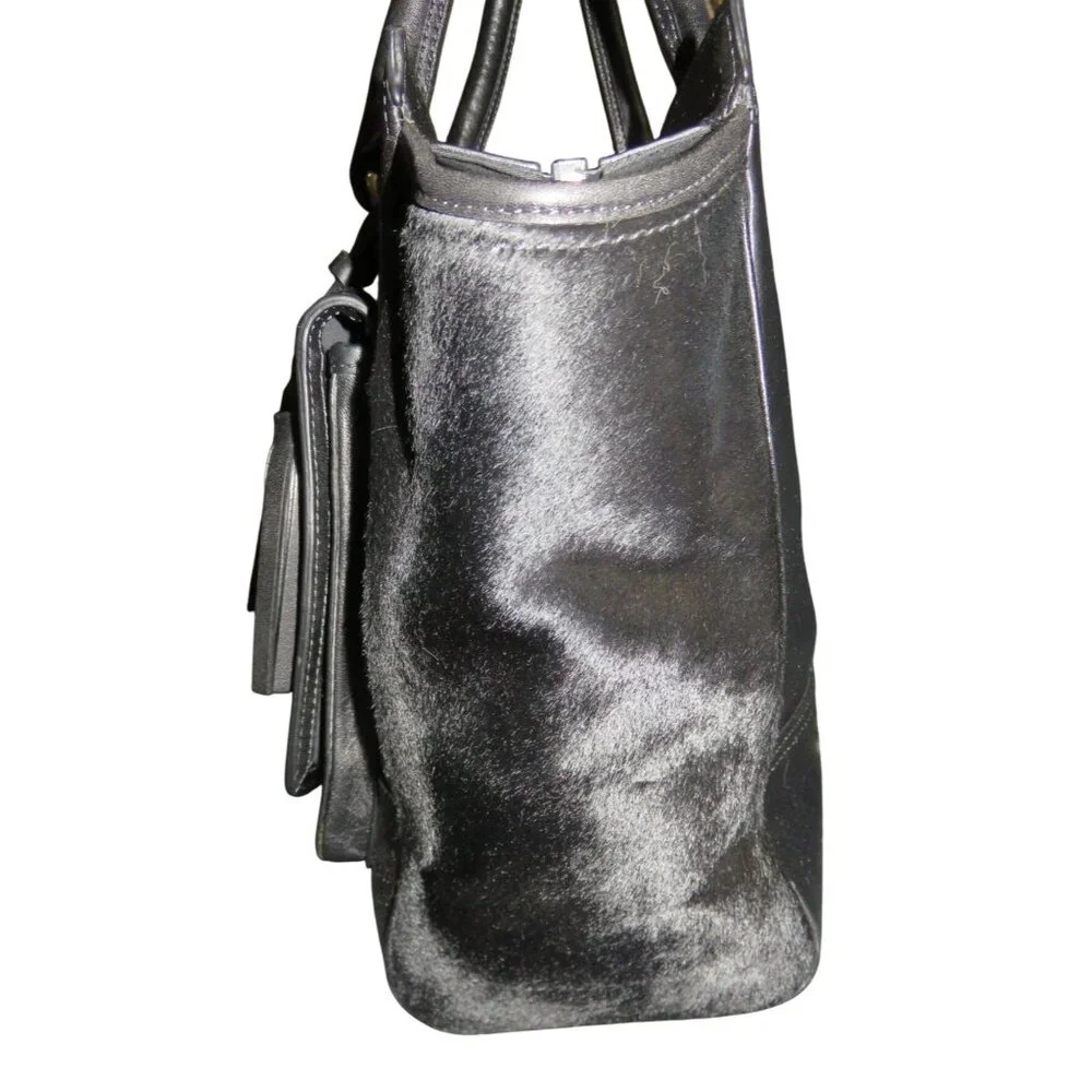 Coach 2012 Limited Edition Black Legacy Medium Candace Calf Hair Leather Satchel